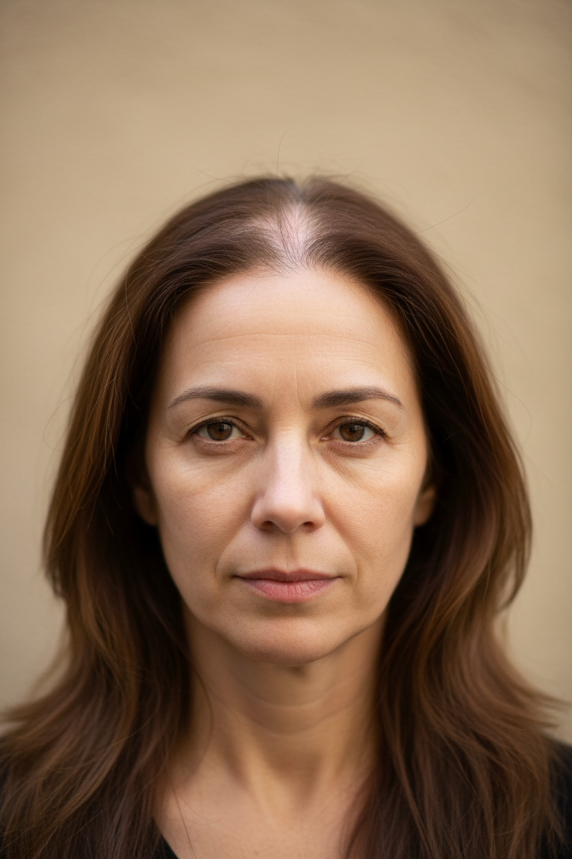 Nainen 1 ennen - selkeä hiustenlähtö