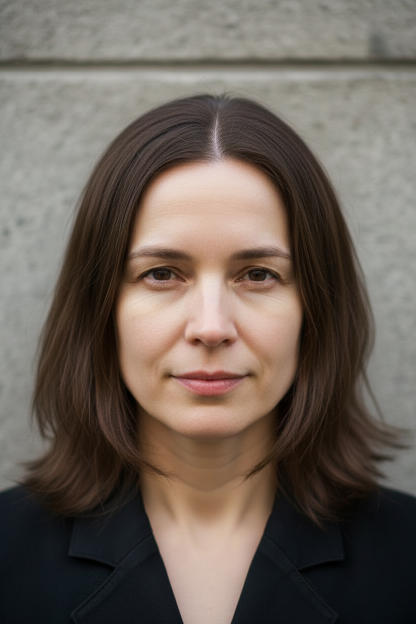 Sama nainen - vako täsmälleen keskellä